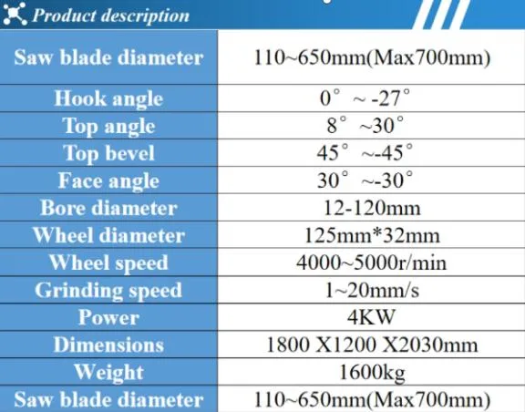 2022 Accurate Face & Top Angle Sharpening Machine for Carbide Saw Blades